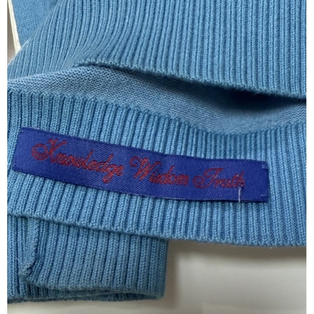 Robert Graham Sweater Men's XL Light Blue Classic Fit Wool V Neck - Picture 5 of 5